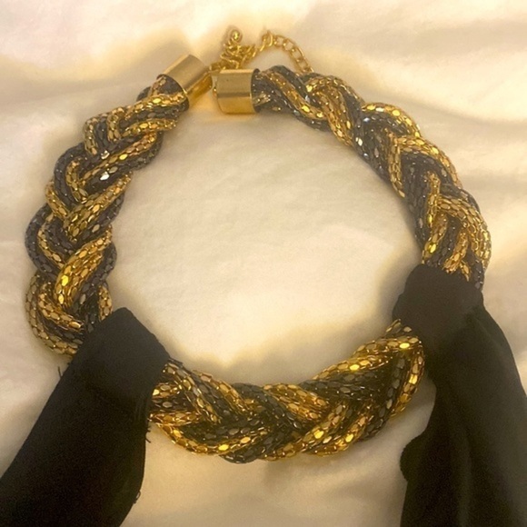 Bebe Necklace Halter Top | Color: Gold/black | Size: S | body icon fit - Picture 5 of 8